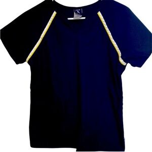 Cherokee Black Scrub Top Shoulder Accent Small